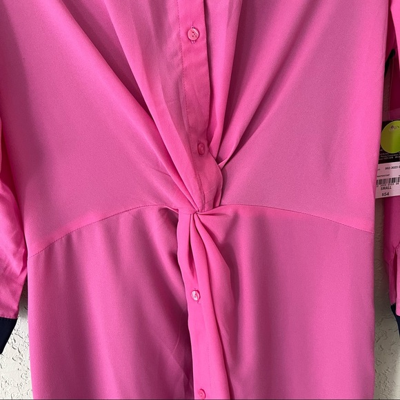 Project Runway women’s color block twist front shirt dress, small, pink and blue - Picture 5 of 6
